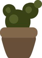 Round cactus in pot, illustration, on a white background. vector
