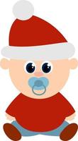 Baby santa, illustration, vector on white background.