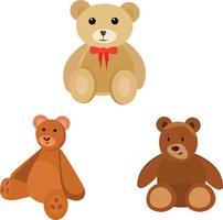 Teddy bears ,illustration, vector on white background.