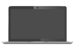 front view of black laptop png