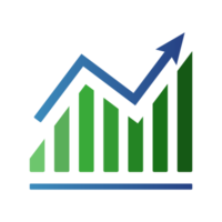 bar graph growth and up arrow png