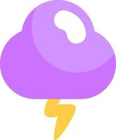 Thunder cloud, illustration, vector on a white background.