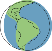 Earth Doodle fortlaufende Freihandzeichnung. png