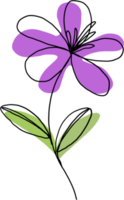 enkelhet blomma freehand kontinuerlig linje teckning png