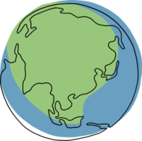 Earth Doodle fortlaufende Freihandzeichnung. png