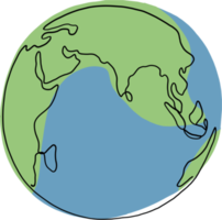 Earth Doodle fortlaufende Freihandzeichnung. png