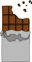 rabiscando desenho de esboço à mão livre de uma barra de chocolate. png