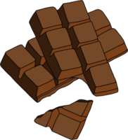 scarabocchiare a mano libera contorno disegno di una barretta di cioccolato. png