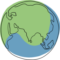 Earth Doodle fortlaufende Freihandzeichnung. png