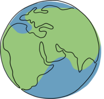 Earth Doodle fortlaufende Freihandzeichnung. png