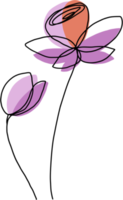 dessin au trait continu à main levée de fleur de simplicité png