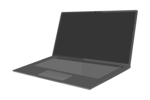 laptop preto em design plano png