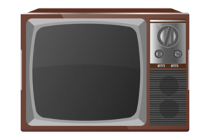 brown classic old wooden tv png