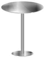 3d illustratie van lege metalen ronde tafel png