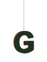 grön guld gnistrande glitter prydnad text typsnitt g png