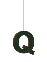 groen goud sprankelend schitteren ornament tekst lettertype q png