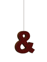 rood goud sprankelend schitteren ornament tekst lettertype ampersand png