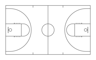 ovanifrån av basketplanens linje png