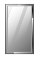 espejo rectangular realista con marco de metal png