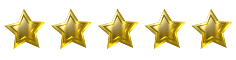 Five stars rating icon png