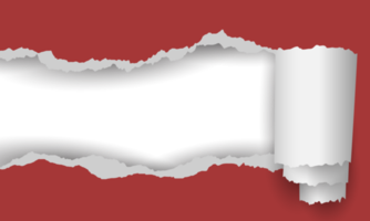 Torn red paper frame png