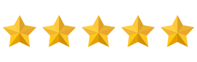 Five stars rating icon png