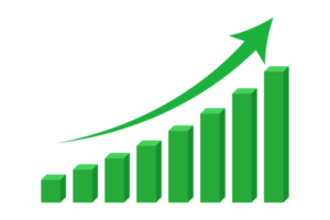 bar graph growth and up arrow png