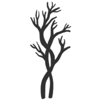 Hand drawn naked tree silhouette png