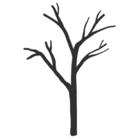 silhouette d'arbre nu dessiné à la main png