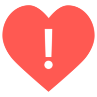 Red Heart with Exclamation Mark Icon png