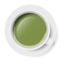 top view of green tea cup png