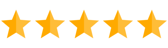 Five stars rating icon png