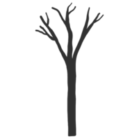mano disegnato nudo albero silhouette png