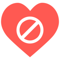 icono de corazón prohibido png