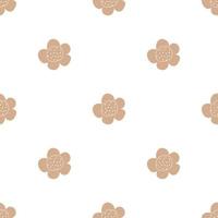 Floral seamless vector pattern with flowers. Spring flora. Simple hand-drawn kids style. Pretty ditsy for fabric, textile, wallpaper. Digital paper in white background