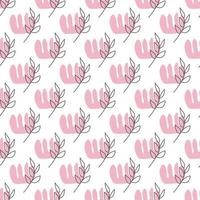 Seamless pattern with leaves and abstract shapes. Abstract Minimalistic Art. Cute kids nursery repeat background. Design in boho style for printing on textile or paper. vector