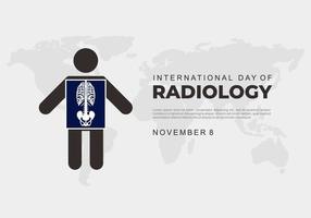 día internacional de los antecedentes de radiología celebrado el 8 de noviembre. vector