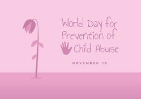 World day for prevention of child abuse background. vector