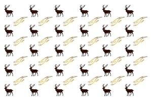 Christmas pattern on white background with deer and vintage pattern. Vector image. Package design.