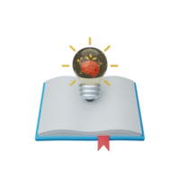livro de inovação de renderização 3d isolado útil para educação, aprendizado, conhecimento, escola e classe png