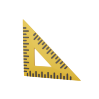 3d rendering triangle ruler isolated useful for education, learning, knowledge, school and class png