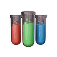 3d rendering test tube isolated useful for education, learning, knowledge, school and class design png