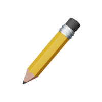 3d rendering pencil isolated useful for education, learning, knowledge, school and class design png