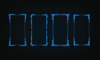 HUD Futuristic User Screen Control Interface Set. Abstract Virtual Hologram Target Monitor Concept Design. vector