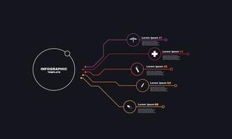 gráfico de proceso de visualización de información médica elemento abstracto del diagrama con paso, opción, sección o proceso plantilla de negocio de vector para presentación concepto creativo para infografía