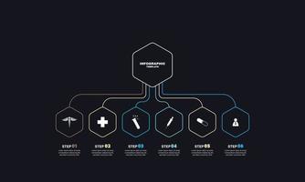 Medical information display Process chart Abstract element of the diagram diagram with step, option, section or process Vector business template for presentation Creative concept for infographic