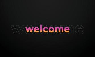 Welcome typography with liquid font, glowing and modern vector