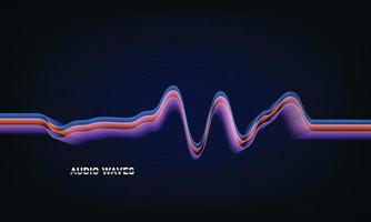 Visualización de música de ecualizador, ondas de sonido futuristas. forma de onda de audio de frecuencia, gráfico de voz, onda musical, señal en estilo moderno. reconocimiento de sonido control de voz del micrófono. vector