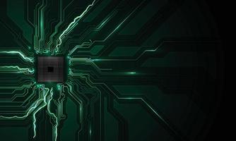 Abstract technology chip processor background circuit board and html code,3D illustration blue technology background vector. vector