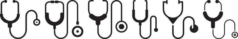 Healthcare logo. Stethoscope Icon vector symbol for medical doctor and physician